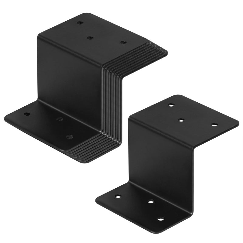 GBGS 10 PCS Black Z Brackets 2"" Height Double Angle Z Clip for Wood Shelves Fixing - Image 3